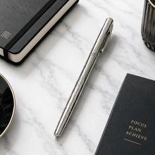 Ballpen Bazaar Metallic Glossy Designer Silver Ball Pen with Silver Cap | Openable Mechanism | Blue Ink | 1 Pc Metal Writing Pen