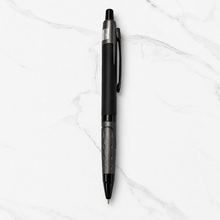 Ballpen Bazaar Set of 3 Metal Ball Pens Matte Black Body with Blue, Gray & Red Design | Click Mechanism | Blue Ink | Premium Office & Executive Writing Pens | Includes 3 Refills