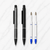 Ballpen Bazaar Set of 2 Metal Ball Pens | Matt Black & Matt Gray Body with Black Clip | Click Mechanism | Blue Ink | Includes 2 Free Plastic Jotter Blue Refills | Premium Office, Executive & Gift Pens