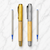 Ballpen Bazaar Set of 2 Wooden Colour Metal Ball Pens with Gold & Silver Caps | Openable Mechanism | Blue Ink | Includes 2 Free Roller Refills | Premium Gift Pen Set