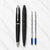 Ballpen Bazaar Set of 2 Metallic & Matte Black Twist Ball Pens with Free Cross Type Refills | Blue Ink | Premium Metal Executive Pens