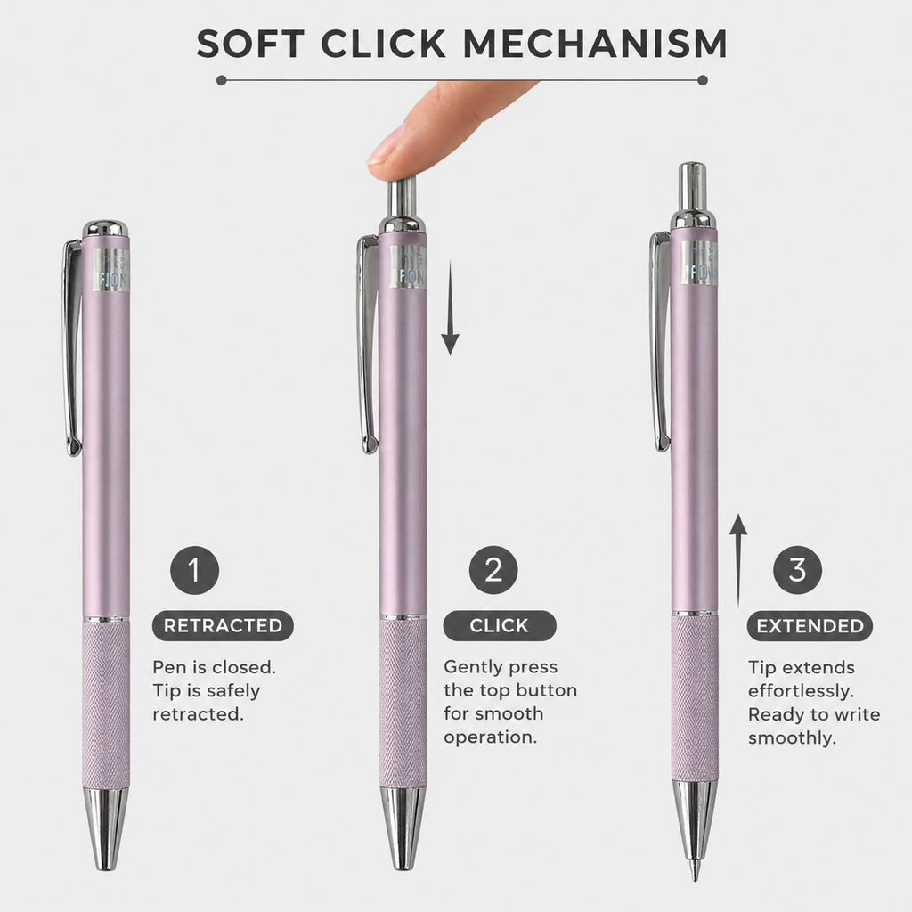 Ballpen Bazaar Set of 2 Metallic Glossy Purple Ball Pens with Silver Clip | Click Mechanism | Blue Ink | Includes 2 Free Plastic Jotter Blue Ink Refills | Premium Metal Ball Pen for Office, School, Business & Gifting