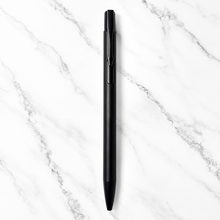 Ballpen Bazaar Set of 2 Matt Black Ball Pens with Glossy Black Clip | Click Mechanism | Blue Ink | Includes 2 Free Plastic Jotter Refills | Premium Metal Ball Pen for Office, School, Business, Executive Gift