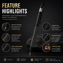 Matte Black Ball Pen – Twist Mechanism | Cross-Type Refill | Blue Ink