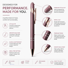 BallPenBazaar Premium Matte Brown Ball Pens with Rose Gold Clip