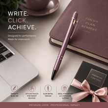 BallPenBazaar Premium Matte Brown Ball Pens with Rose Gold Clip