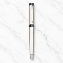 Ballpen Bazaar Metallic Glossy Gunmetal Colour Body With Gunmetal Colour Cap Openable Mechanism Roller Ball Pen Blue Ink | 1 Pen + 1 Refill Free