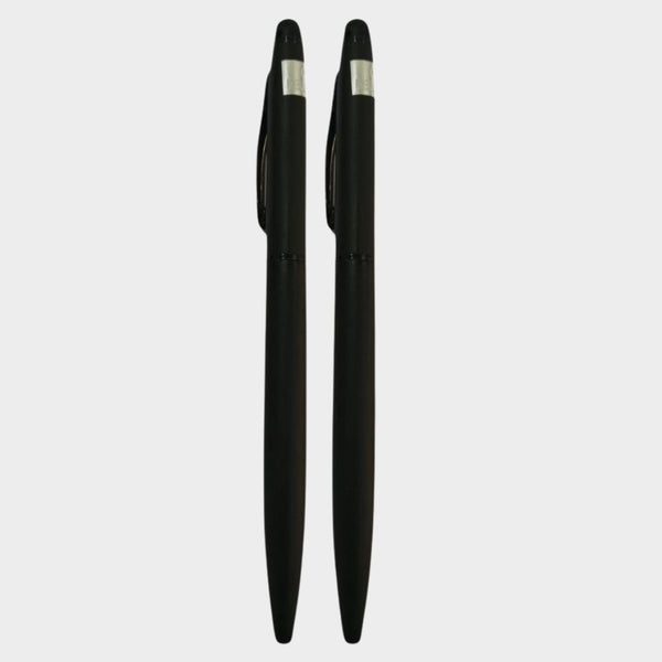 Combo of 2 Black Stylus Twist Ball Pens – Blue Ink