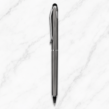 Combo of 2 Grey Stylus Twist Ball Pens – Glossy Finish | Twist Mechanism