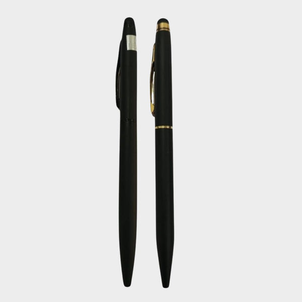 Matte Black Stylus Twist Ball Pen Combo – 2 Pens | BallPenBazaar