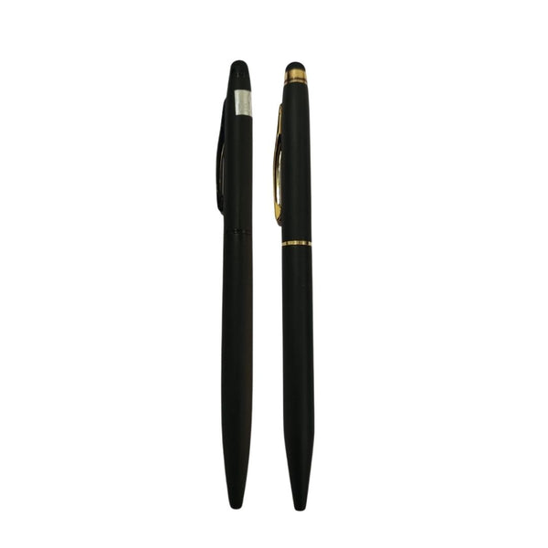 Matte Black Stylus Twist Ball Pen Combo – 2 Pens | BallPenBazaar