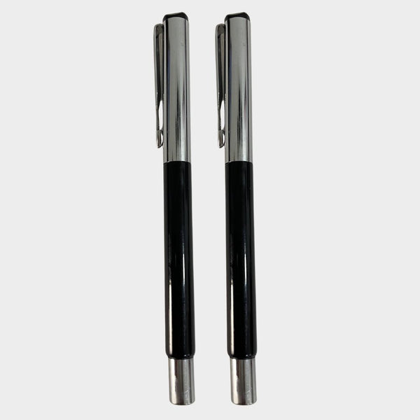 Glossy Black Ball Pen Combo – Silver Cap | Blue Ink