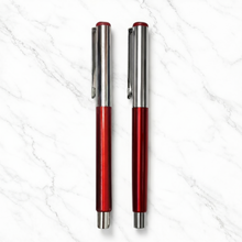 Ballpen Bazaar Metallic Glossy Red Ball Pen with Silver Cap | Openable Mechanism | Smooth Blue Ink | Premium Writing Pen | Pack of 2