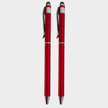 Combo of 2 Red Stylus Twist Ball Pens – Glossy Finish | Twist Mechanism