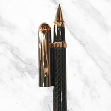 Designer Black Ball Pen – Gunmetal Cap, Golden Clip