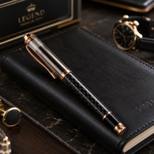 Designer Black Body Ball Pen with Gunmetal Cap & Golden Clip – Openable...