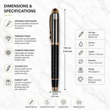 Designer Black Body Ball Pen with Gunmetal Cap & Golden Clip – Openable...