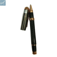 Designer Black Ball Pen – Gunmetal Cap, Golden Clip | BallPenBazaar