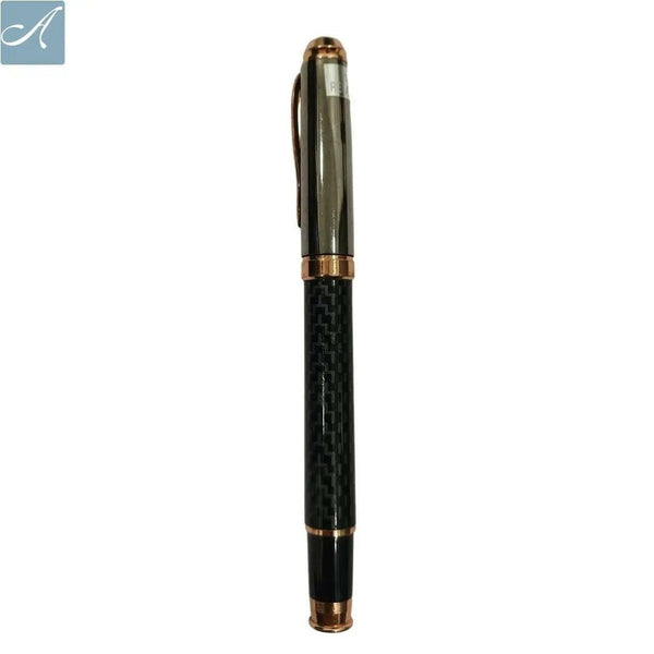 Designer Black Ball Pen – Gunmetal Cap, Golden Clip | BallPenBazaar