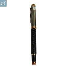 Designer Black Ball Pen – Gunmetal Cap, Golden Clip | BallPenBazaar