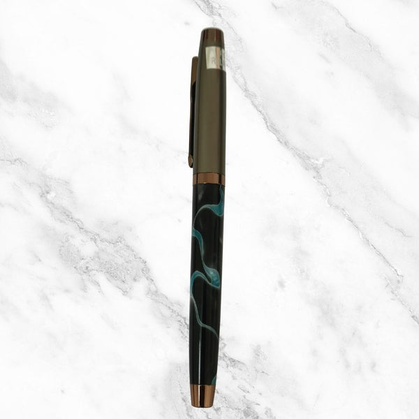 Designer Blue Ball Pen with Gunmetal Cap – Openable Mechanism | Smooth Writing Blue Ink