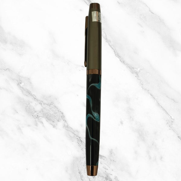 Designer Blue Ball Pen with Gunmetal Cap – Openable Mechanism | Smooth Writing Blue Ink