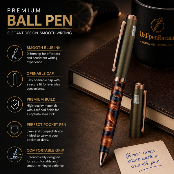 Glossy Designer Red Ball Pen – Silver Cap | Blue Ink