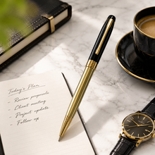 Elegant Black and Gold Twist Pen – Timeless Design | Smooth Black Ink Flow