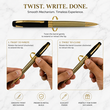 Elegant Black and Gold Twist Pen – Timeless Design | Smooth Black Ink Flow
