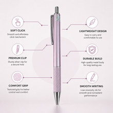 Light Pink Soft Click Pen – Black Ink Jotter Refill