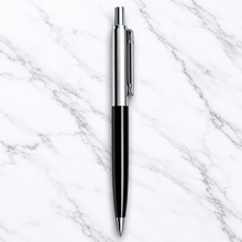 Elegant Silver and Black Ball Pen – Click Mechanism | Blue Ink