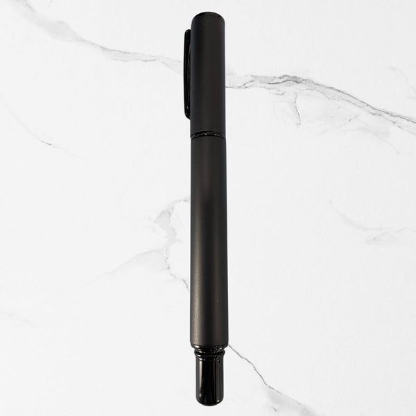 Fellowship Tricky Jotter Full Black Body Back Press Openable Mechanism Ball Pen with Jotter Refill – Blue Ink | Premium Matte Finish Writing Pen