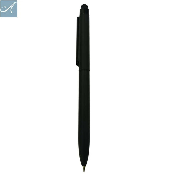 2-in-1 Matte Black Mobile Touch Pen – Dual Ink | BallPenBazaar