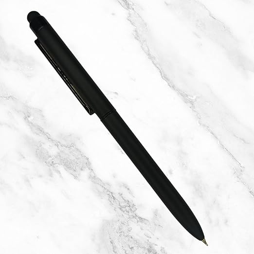 Fellowship's 2-in-1 Mobile Touch Matte Black Pen – Twist Mechanism | Dual Ink (Blue & Red) Ballpoint Pen