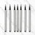 Ballpen Bazaar 0.8 MM Roller Pen Refills Black Ink Plastic Silver Body Pack of 6 Smooth Writing Replacement Refills