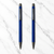 Ballpen Bazaar Matt Black Ball Pen Set of 2 with Gunmetal Clip Click Mechanism Blue Ink Includes 2 Extra Refills