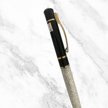 Glossy Black Ball Pen with White Diamonds – Gold Clip | Blue Ink | BallPenBazaar