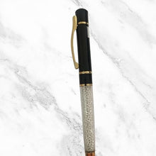 Glossy Black Ball Pen with White Diamonds – Gold Clip | Blue Ink | BallPenBazaar