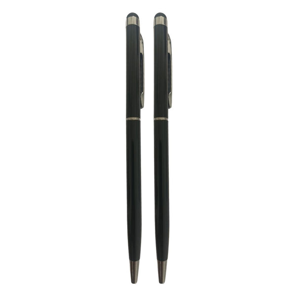 Glossy Black Stylus Twist Ball Pen – Blue Ink | BallPenBazaar