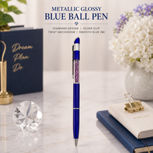 Glossy Blue Diamond Pen – Shimmering Design