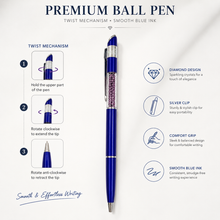 Glossy Blue Diamond Pen – Shimmering Design