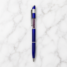 Glossy Blue Diamond Pen – Shimmering Design