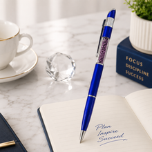 Glossy Blue Diamond Pen – Shimmering Design
