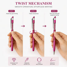 Matt Pink Diamond Twist Ball Pen – Silver Clip | Blue Ink