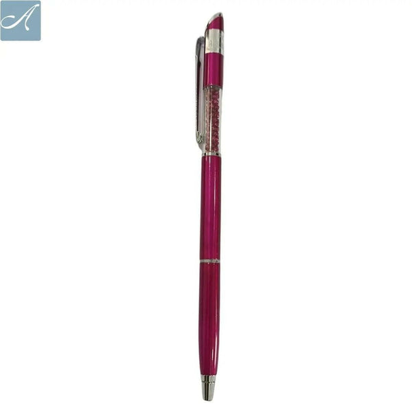 Glossy Pink Diamond Pen – Smooth Blue Ink | BallPenBazaar