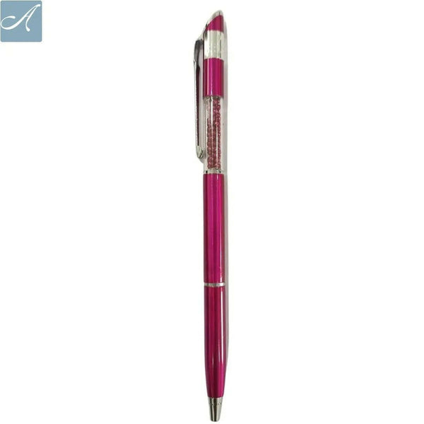 Glossy Pink Diamond Pen – Stylish Design | Smooth Writing with Mini VT Refill Blue Ink