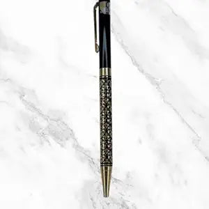 Golden and Black Engraved Ball Pen – Twist Mechanism | Smooth Black Ink | Elegant Design