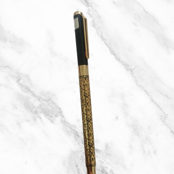 Gold and Black Designer Ball Pen – Openable Mechanism | Smooth Writing Blue Ink