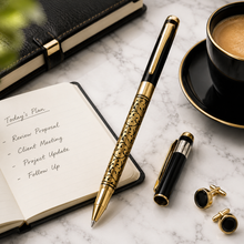 Gold and Black Designer Ball Pen – Openable Mechanism | Smooth Writing Blue Ink