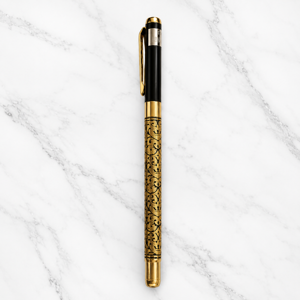 Gold and Black Designer Ball Pen – Openable Mechanism | Smooth Writing Blue Ink